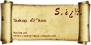 Sukop Ákos névjegykártya